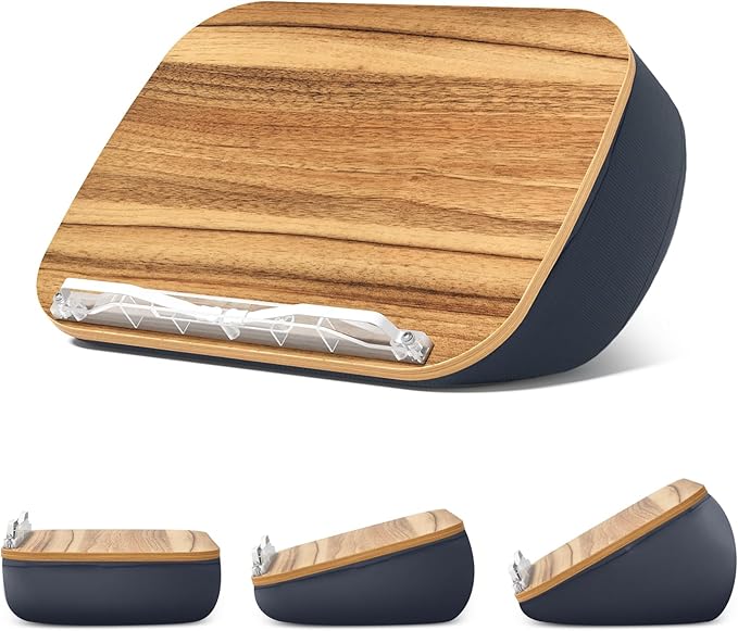 Lap Beanbag Book Stand for Hands Free Reading Comfortable Reading Pillow Stand Minimize Neck Strain Perfect Idea for Book Lovers in Dorm Room or Anywhere Else with Bookseat(Gray)