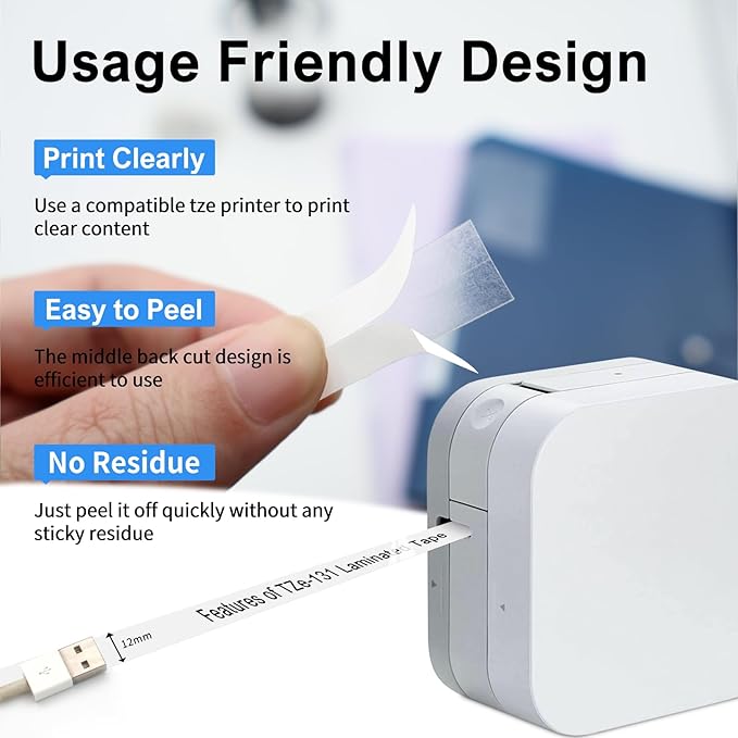 3-Pack TZ Tape 12mm Clear Replacement for Brother TZe-131 TZ-131 P Touch Label Tape 12mm 0.47 Laminated Black on Clear Label Maker Tape Work for Brother Ptouch PT-D600 PT-D200 PT-D210 PT-D400