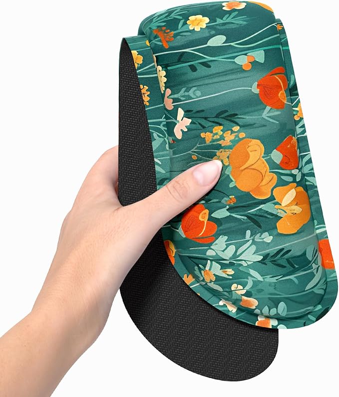Dapesuom Enlarge Keyboard Wrist Rest Pad, Memory Foam Set Wrist Cushion Support for Easy Typing & Pain Relief, Mouse Wrist Pad, Anti-Slip Wrist Support for Gaming, Computer, Office, Forest Flowers