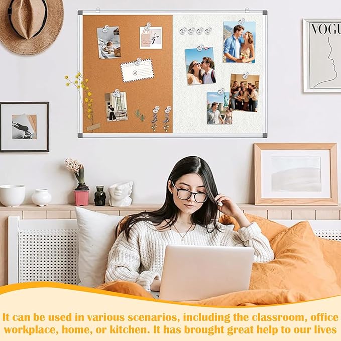 800 Pack Push Pins for Bulletin Board, Push Pins Tacks, Thumb Tacks with Clear Plastic Head and Steel Point, Clear Push Pins for Wall Hanging, Cork Board, Calendar, Photo, Home, Office, Craft Projects