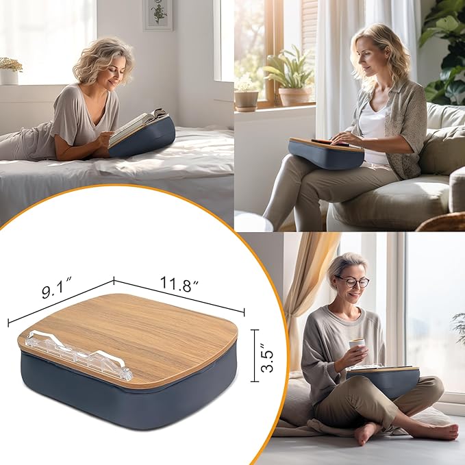 Lap Beanbag Book Stand for Hands Free Reading Comfortable Reading Pillow Stand Minimize Neck Strain Perfect Idea for Book Lovers in Dorm Room or Anywhere Else with Bookseat(Gray)