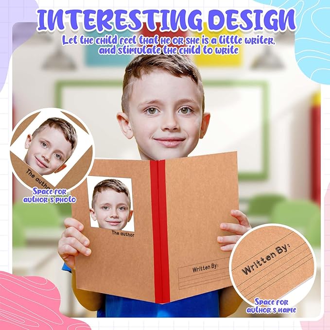 Henoyso 10 Pcs 120 Pages Primary Composition Notebooks K-2, Primary Journal Grades K-2, Writing Journal Practice Notebook for Kids in Preschool, Kindergarten, Back to School Supplies (Rainbow)