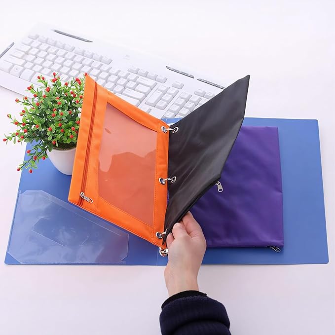 Pencil Pouch 3 Ring, School Supplies Back to School Essentials Kits for Girls Kids Boys Middle Kindergarten 2 Pack