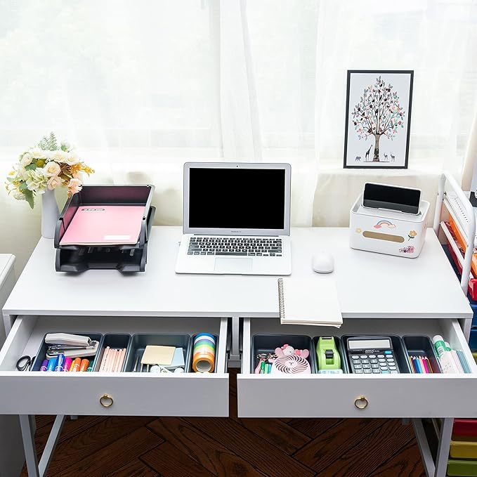 Office Drawer Organizers Bins Junk Drawer Organizers Tray Storage Dividers for Office Desk Dress Makeup (13pcs 2Size)