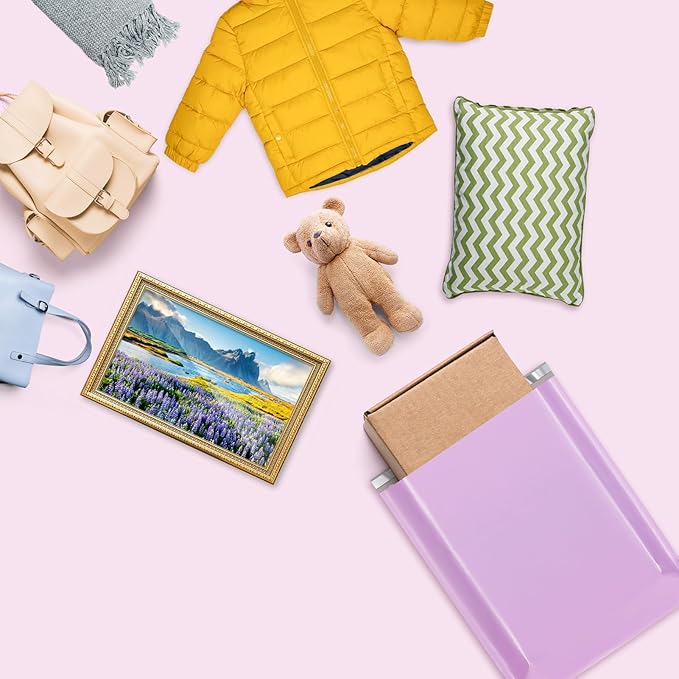 Fuxury Large Poly Mailers 24x24 Inch 100Pcs, Waterproof Shipping Bags for Clothing, Strong Adhesive Shipping Envelopes for Small Business Suppliers, Self Seal Mailers Poly Bags Mailing Bags Purple