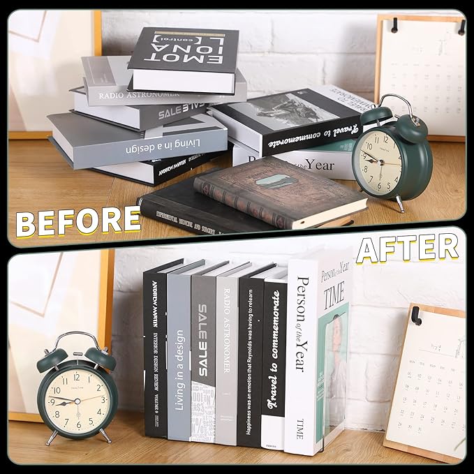 Sabary 20 Pcs Acrylic Book Ends Clear Acrylic Bookends with Silicone Pad Non Skid for Shelves Heavy Duty Bookends Book Stoppers for Office Library CDs File, 7.2 x 4.7 x 4.7 Inch