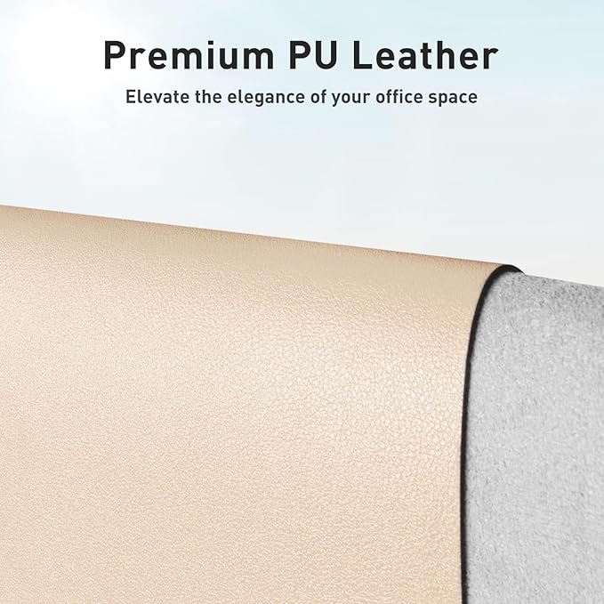 Aothia Large PU Leather Desk Pad Protector – Non-Slip Mouse Pad & Writing Mat for Office/Home, Waterproof, Easy to Clean (31.5" x 15.7", Soft Peach)