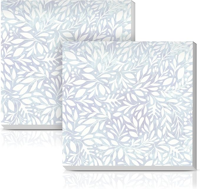 Sticky Notes 3x3 Inches, 2 Pads Cute Colorful Self-Stick Note Pads, Easy to Post for Home, Office and Daily Life Organization Luxuious Blue Leaf