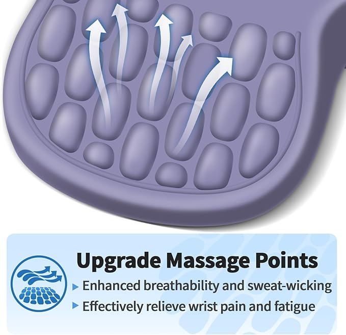 YIWEI Ergonomic Mouse Pad with Wrist Rest Support, Mousepad with Comfortable Memory Foam Wrist Rest and Non-Slip PU Base for Pain Relief, Computer, Laptop, Office, Home (Purple)