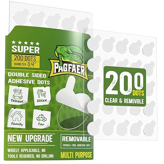 Sticky Tack, 200PCS Double Sided Tape Dots for Wall- 0.4" Removable Clear Sticky Putty, Adhesive Poster Sticky Dot for Home & Party Decoration & Crafts Use