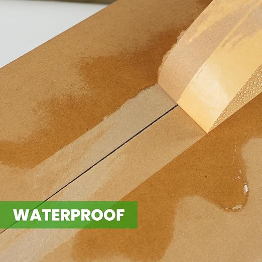 ADHES Kraft Paper Tape, 2 Inch x 44 Yards, 48 Rolls Writable & Uncoated Heavy Duty Paper Tape, Biodegradable Brown Packing Tape for Sealing, Packaging & Moving