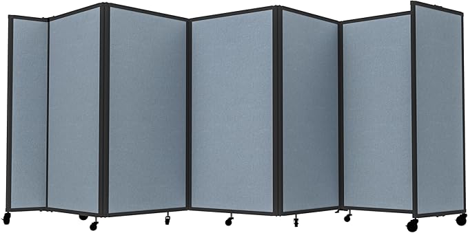 Versare Room Divider 360 Portable Wall Partition | Folding Panels | Large Freestanding Divider | Locking Wheels | Temporary Room Separator
