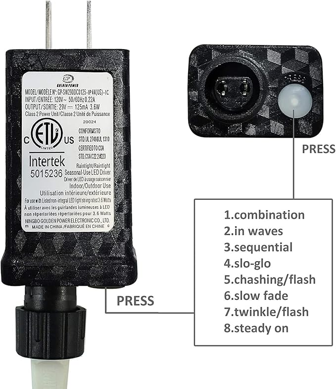 100-1000 LED Christmas Lights, Low Voltage Fairy String Lights with 8 Modes, Ideal for Xmax Tree, Garden, Home, Party, Halloween Festival Deco (Mixed-Color, 100 LEDs)