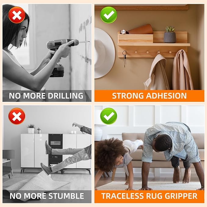 Deli Double Sided Tape Heavy Duty, Nano Tape, Double Sided Mounting Tape, Clear Adhesive Tape for Hanging Picture, Poster, Carpet, Photo Deco, 30 Feet