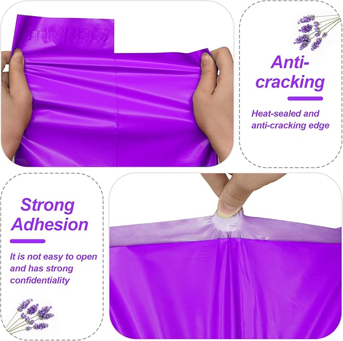 JinRuiKJ Thank You Poly Mailer 10x13 Inch 25 PCS, Shipping Bags for Clothing, Packaging Bags for Small Business, Strong Adhensive, Waterproof and Tear-Resistant Mailing Envelopes, Purple