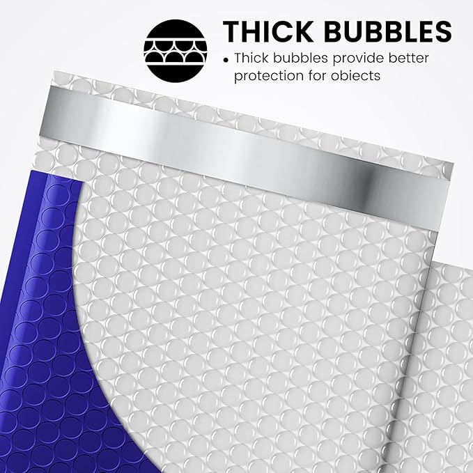 Fuxury Bubble Mailer 6x10 600 Pack Royal Blue #0, Poly Padded Envelope mailers for CDs,DVDs,Cosmetics,Jewelry, Bulk Self Seal Package Envelope Bags, Waterproof Mailing Evenploves for Small Business
