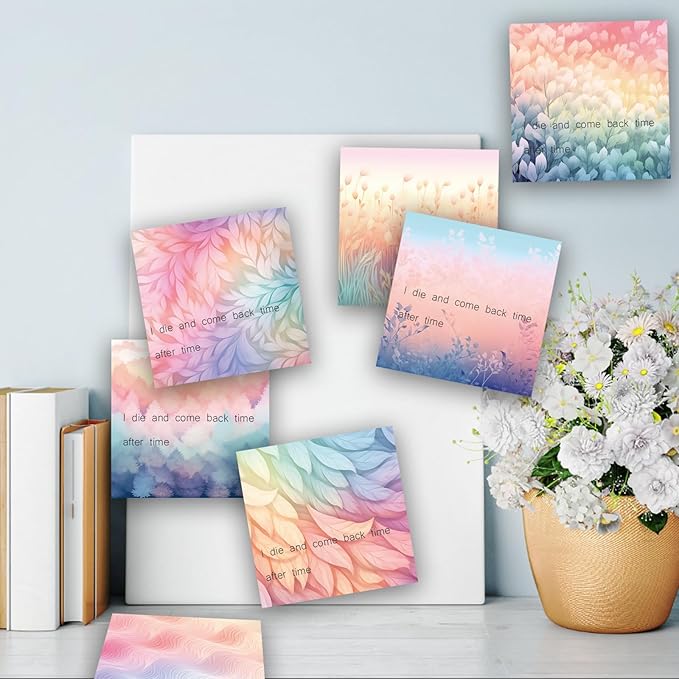 9 Dreamy Pastel Gradient Sticky Notes - Self-Adhesive Note Pads & Memo Notes for School, Office, Home Supplies - Students & Teachers Gift