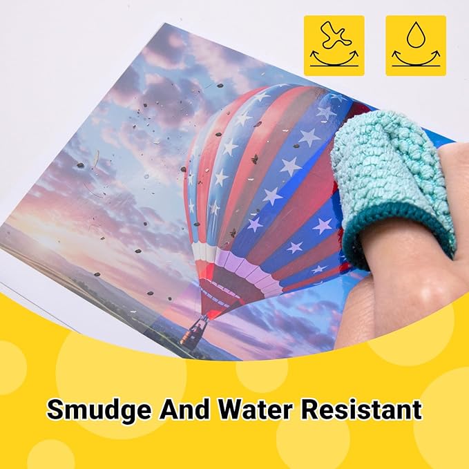 TECKWRAP Glossy Photo Paper 8.5" x 11", Glossy Photo Paper for Inkjet Printer, Works with Inkjet Printer, 60 Sheets, 260gsm/69 lb