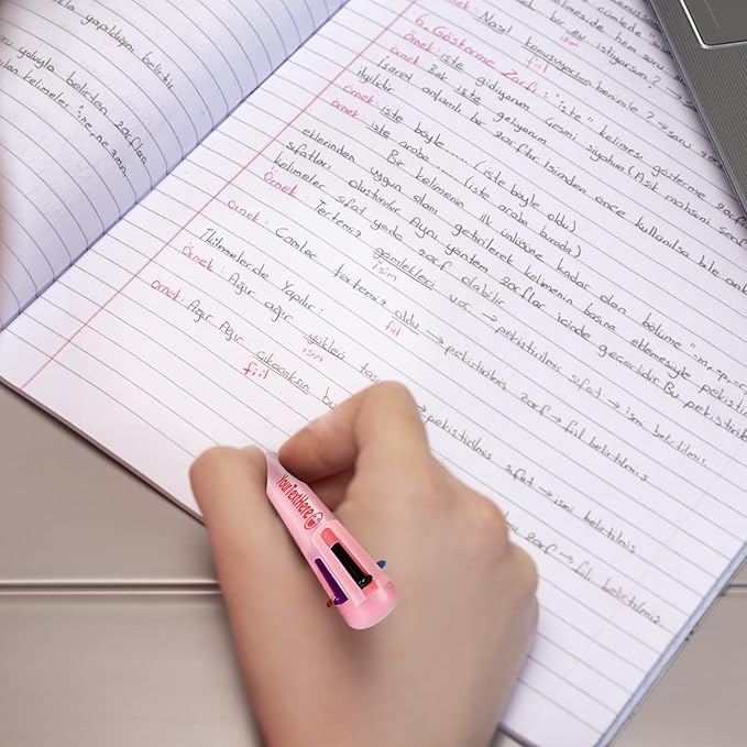 Custom 6-In-1 Multicolor Ballpoint Pen 0.5mm Tip Personalized Pens with Text Logo Name Printed Customized Pens Gift for Businesses School Office Employee Exhibition, 7PCS