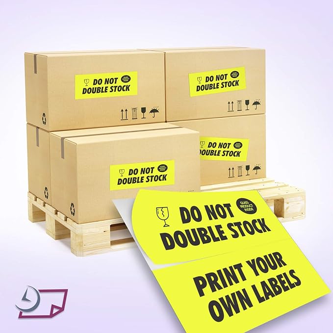 NextDayLabels - 8-1/2 x 11 Neon Color High Light Fluorescent Labels for Laser & Inkjet Printer (Yellow Fluorescent, 4-1/4" x 11" - 2 Per Page | 50 Labels)