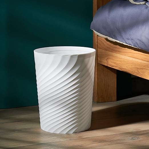 Bathroom Trash Can 1.8 Gallon Waste Basket 2 Pack Small Garbage Can for Toilet Office Bedroom, White