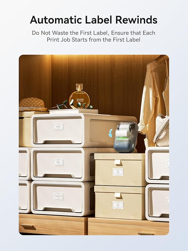 NIIMBOT B1 Label Maker Machine with Tape, 2 Inch Portable Label Printer, Bluetooth Thermal Label Printer with Multiple Templates for Small Business,Office,Home,School (Blue, 1 Printer+1 Roll Label)