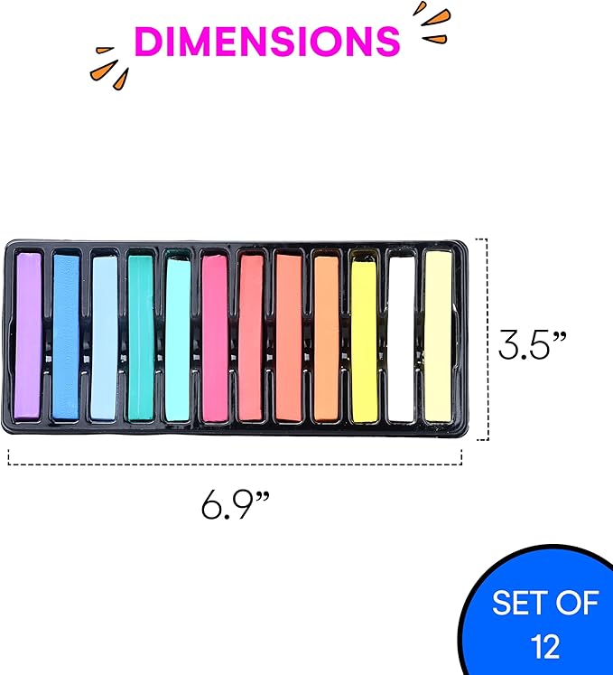Neliblu 12-Piece Soft Pastels Set - Multi Color Pastel Chalk for Art Painting - Pastel Sticks Suitable on Paper, Blackboards, Sidewalk Blocks - For Kids, Adults, Professional Artists