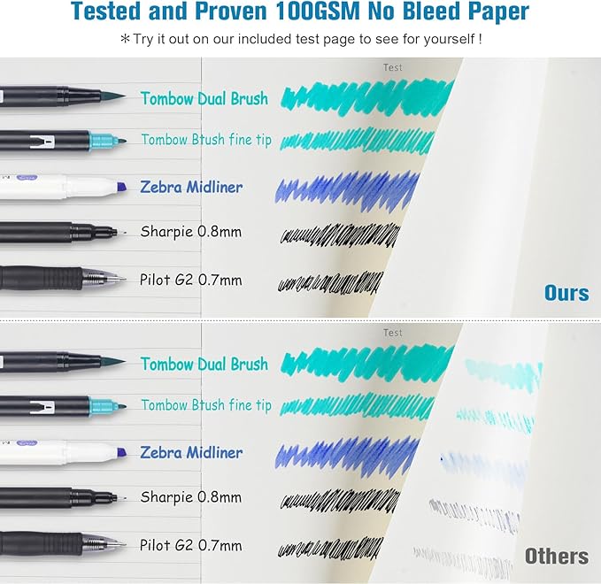 College Ruled Notebook, Large B5 Lined Journal Notebook, 314 Numbered Pages Work Notebook with Index Stickers, 100gsm Thick Paper, Hardcover Vegan Leather Journal for Women Men School Office, Blue