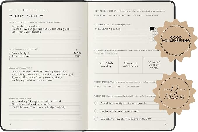 Full Focus Leather Planner (Saddle Vegan)