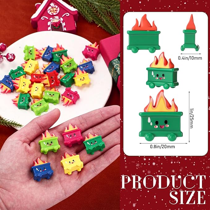 100 Set Resin Dumpster Trash Shape Gift Team Employee Appreciation Gift Emotional Desk Accessories for Staff Teacher Office Coworker Nurse Medical Volunteer Favor (Vivd Color)