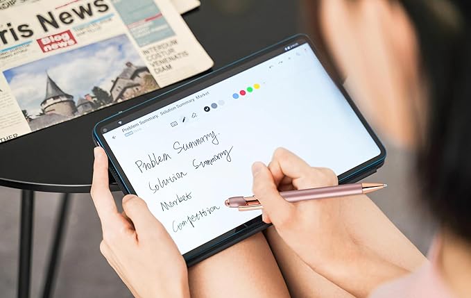 Aozora 15 Pack Ballpoint Pens Smooth Writing 2-in-1 Stylus Retractable Ballpoint Pen with Stylus tip, Office Decor Metal Stylus Pen for Touch Screens, 1.0 mm Black Ink (Funny-Rose Gold)