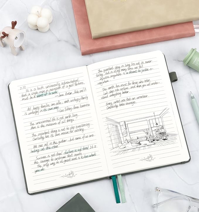 Lined Journal Notebook For Women, 200 Pages A5 Hardcover Leather Journals For Writing College Ruled Notebook For Work School Note Taking Business Diary Notepad 5.7‘' X 8.3''-Pink