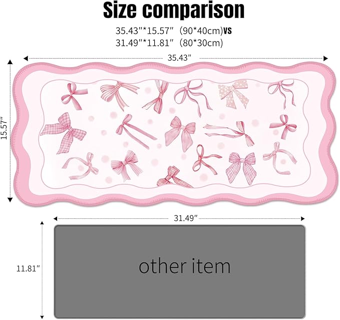 Galdas Gaming Mouse Pad XXL XL Large Long Extended Big Mousepad Non-Slip Rubber Keyboard Mouse Pad with Stitched Edges for Laptop Home Office (35.48x15.75x0.08 Inch)