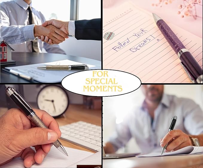 S&R Somit Fancy Pen for Men with Gift Box - Valuable Luxury Pen for Business and Office, Executive Gift for Family & Friends - Special Engraving & Led Decorative Box (BLACK SILVER)