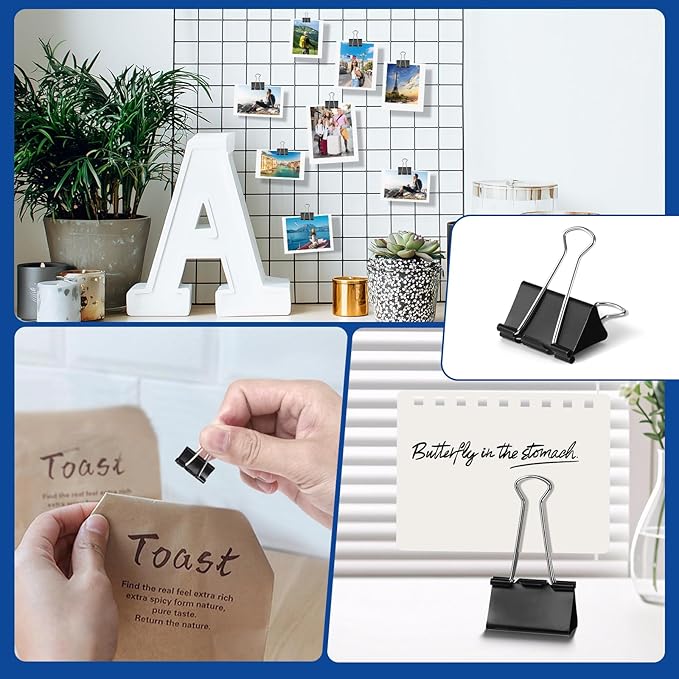 Eclirgan 144-Pack Small Binder Clips in 12 Boxes,Thick Metal Paper Clamp Set with Folding/Reusable/Rust-Resistant,0.7-Inch Mini Paper Binder Clip for Teachers/Students/Business