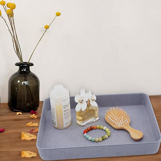 Welaxy 2-piece Office desk drawer organizer tray letter-size documents A4 paper book file Folder Holder storage bins ( Glacier Gray)