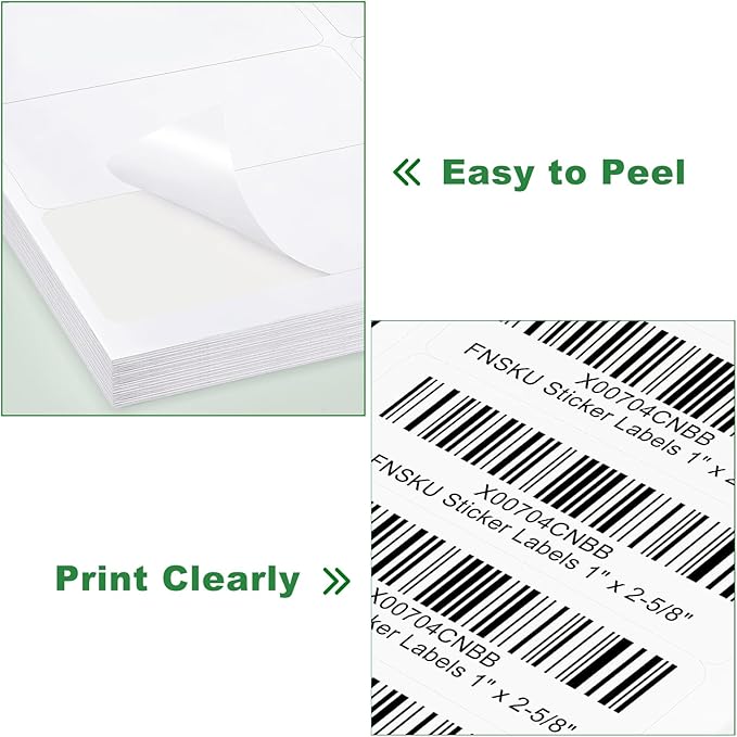 Address Labels 1" x 2-5/8", 15000 Printable Labels for Mailing, Envelopes, Laser/Inkjet Printer, 8.5"×11" White Label Stikcers Paper 30 Up Blank Label Per Sheet,(500 Sheets)