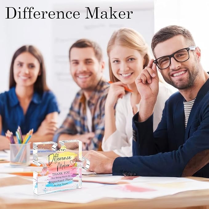 Difference Maker Gift Appreciation Gifts for Leader Boss Employee Coworker Teacher Staff Mentor Coach Manager Appreciation Thank You Gifts Coworker Gifts Office Gifts Retirement Gifts Acrylic Puzzle