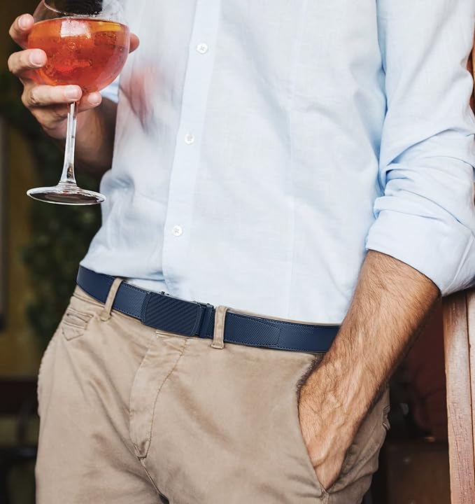 CHAOREN Leather Ratchet Belt Men 2 Pack - Customizable Fit, Effortless Style (35mm)