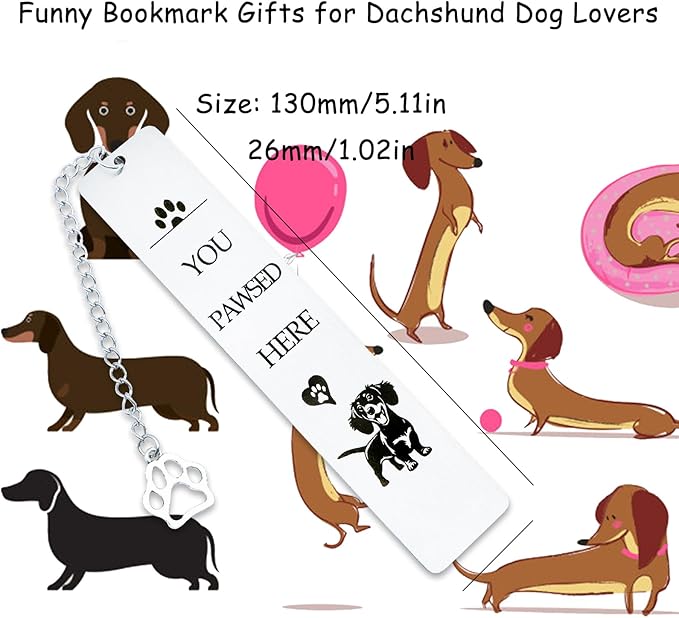 Dachshund Dog Bookmark for Readers Women Book Lovers Gifts for Dog Lovers Dog Mom Dad Gifts Bookmark for Dachshund Lovers Owners Bookworm Bookish Gifts Valentine Birthday Pet Day Christmas
