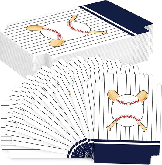 50pcs Baseball Team Card Dividers Plastic Index Card Storage Dividers with Tabs for Boys Men Gifts Card Separators for Organizing Sports Recipe Game Card