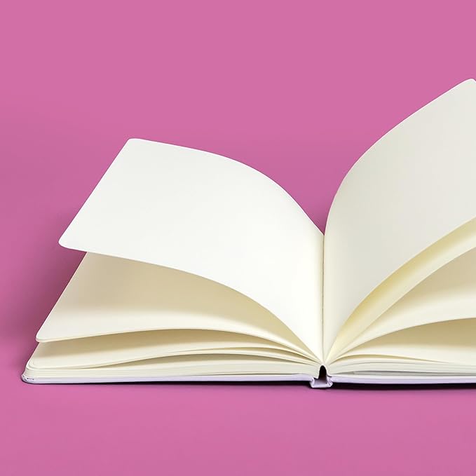 PAPERAGE Blank Journal Notebook, (Coral), 160 Pages, Medium 5.6 in x 8 in - 100 GSM Thick Paper – Hardcover Journaling Notebook for Work, School, Note Taking or Sketching