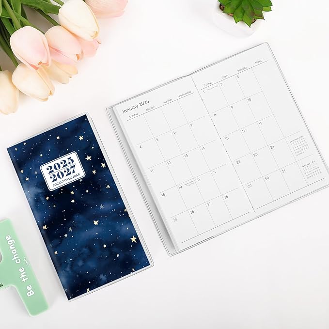 Pocket Calendar 2026-2027, 2026-2027 Monthly Planner - 3.7" x 6.7" - Runs from July 2025 Until December 2027, 2026 Pocket Calendar with PVC Cover for Organizing & Planning