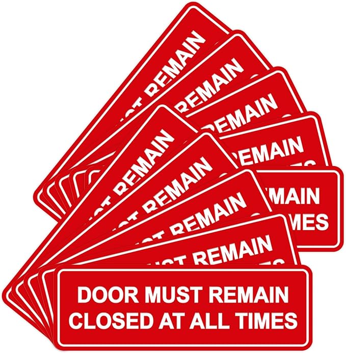 Signs ByLITA Standard Door Must Remain Closed At All Times Sign (Red) - Large 10 Pack