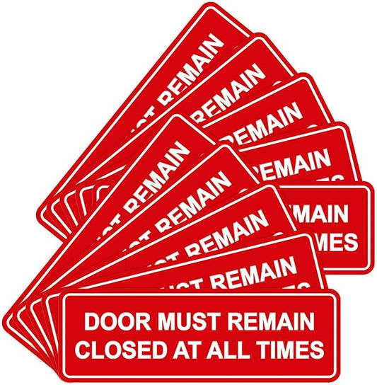 Signs ByLITA Standard Door Must Remain Closed At All Times Sign (Red) - Large 10 Pack
