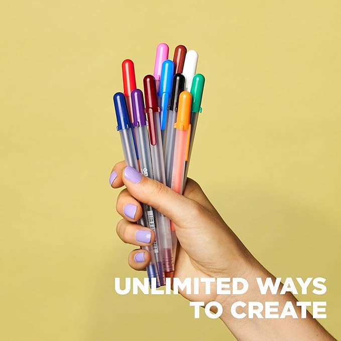 SAKURA Gelly Roll Gel Pens - Medium Point Ink Pen for Journaling, Art, or Drawing - Assorted Colored Ink - 5 Pack