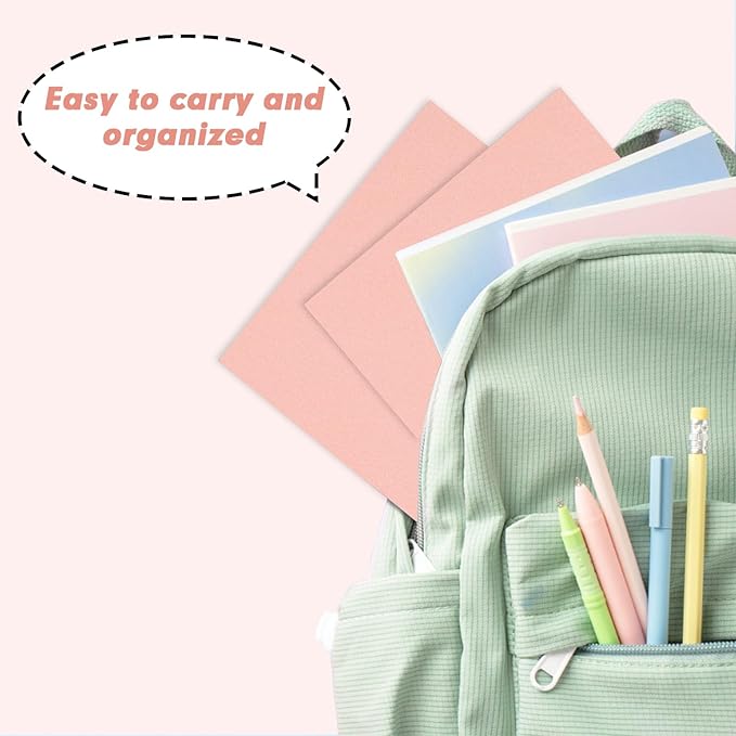 Two Pocket Folders, RAZCC 50 Pack 2 Pocket Folders Fit Letter Size Paper, Paper Folders with Pockets for School Office Business Home (Pink)