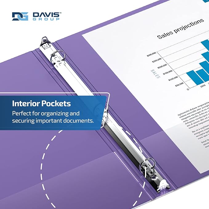 Premium Economy 6-Pack 3-Ring Binders for School or Office, Round-Ring Binders, 3 Inch, Purple