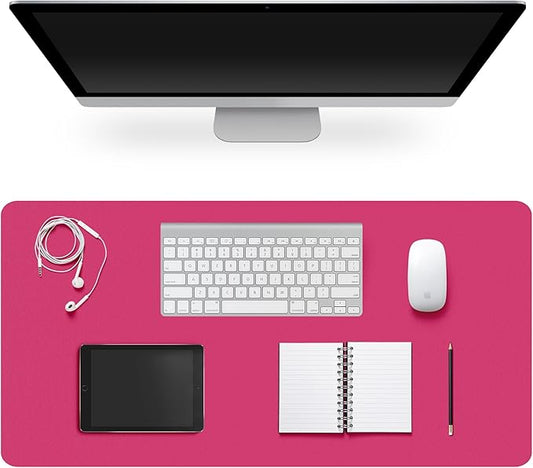 Leather Desk Pad Protector,Non-Slip Desk Pad,on-Slip PU Leather Large Mouse Pad,Easy Clean Desk Protecor Mat,Writing Pad for Office Work/Home/Decor(Rosepink, 23.6" x 13.7")