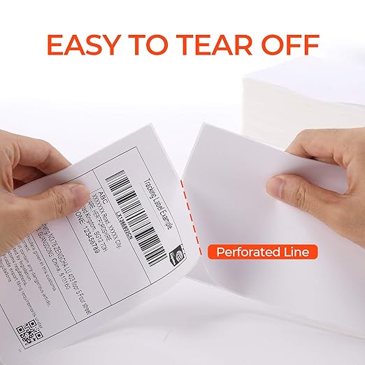 MUNBYN 4x6 Inch Direct Thermal Labels, 1000 Sheets/2 Rolls(500 Pcs per Roll), Shipping Paper for Thermal Printers, Permanent Adhesive Mailing Postage Labels for Shipping Packages